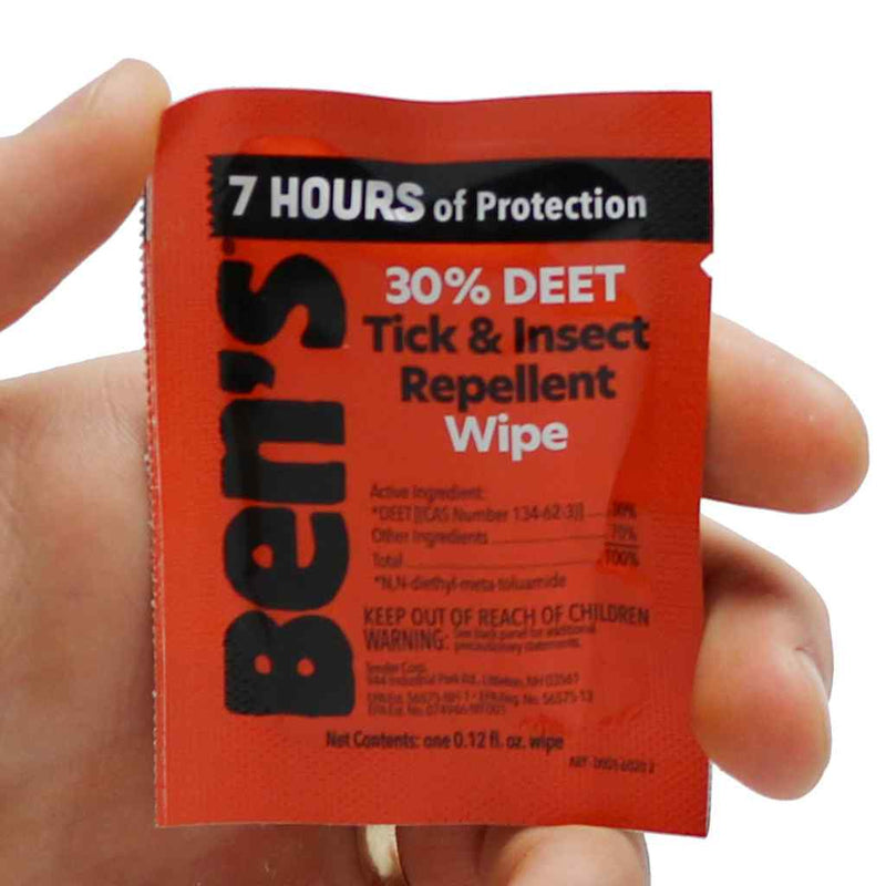 30% Deet Field Wipes - Pkg Qty 12 Individually Wrapped