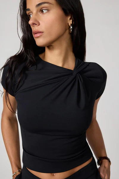 Women's Cloud Knot Front Short Sleeve T-Shirt