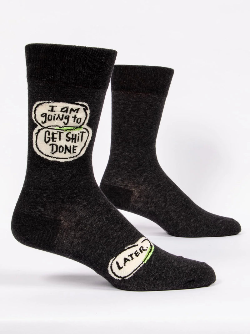 Mens"I Am Going To Get Shit Done...Later" Crew Socks