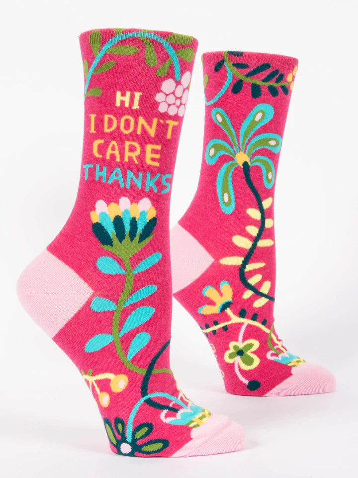 Women's Hi, I Don't Care, Thanks Crew Socks
