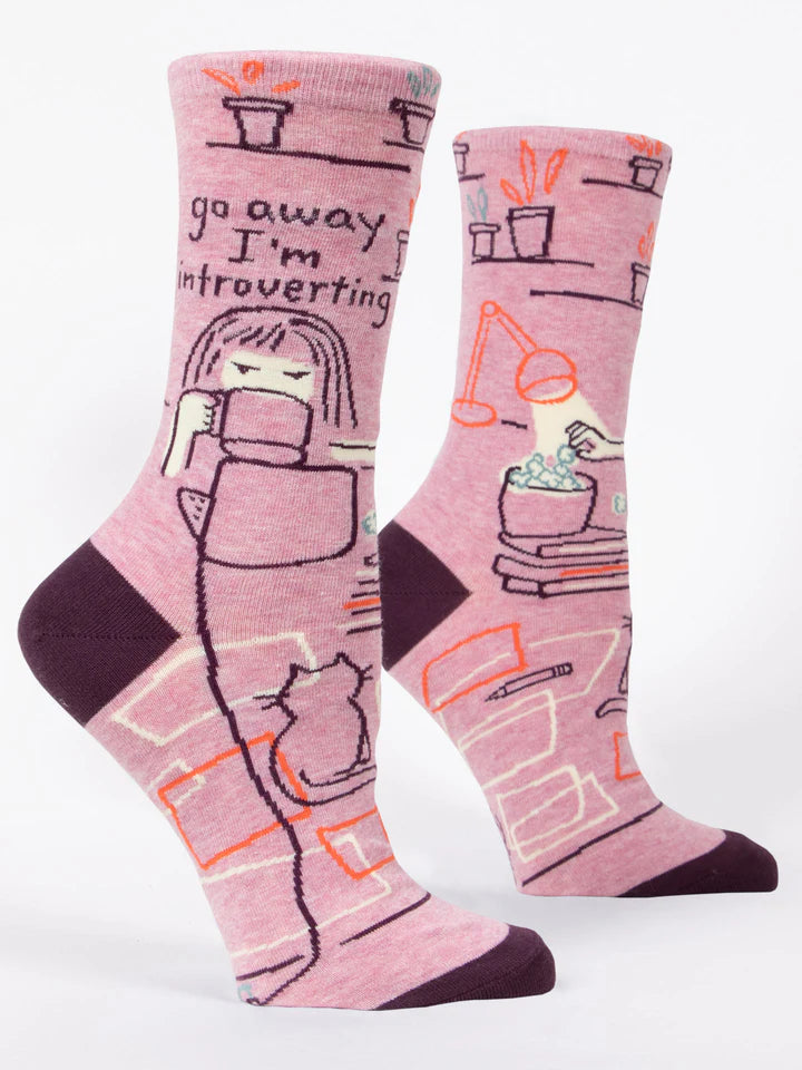 Women's GO AWAY I'M INTROVERTING Crew Socks