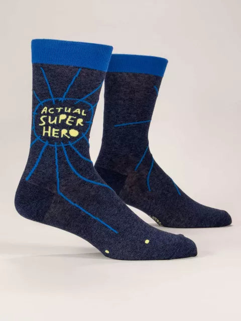 Mens ACTUAL SUPERHERO Crew Socks