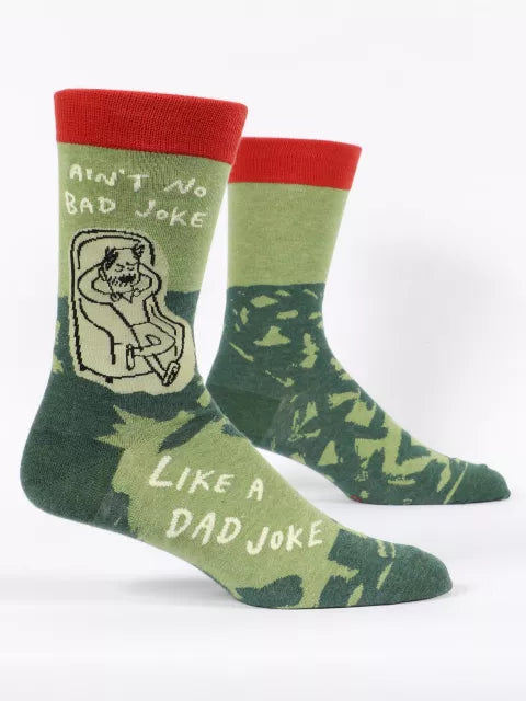 Mens No Bad Joke like a Dad Joke- Crew Socks