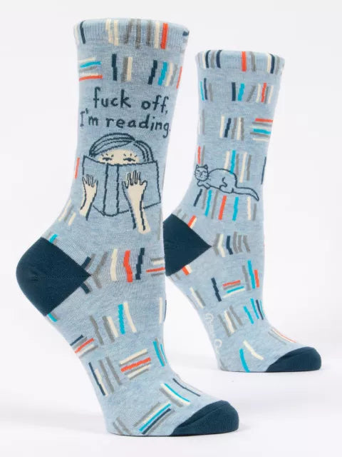 Women's Fuck Off, I'm Reading -Crew Socks