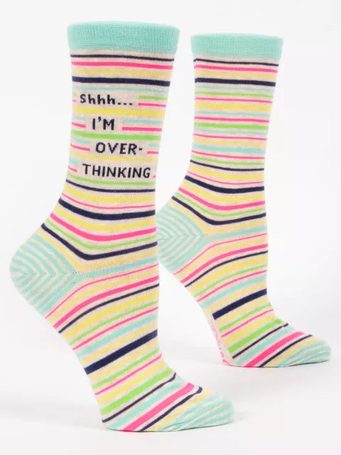 Women's SHHHH I'M OVERTHINKING Crew Socks