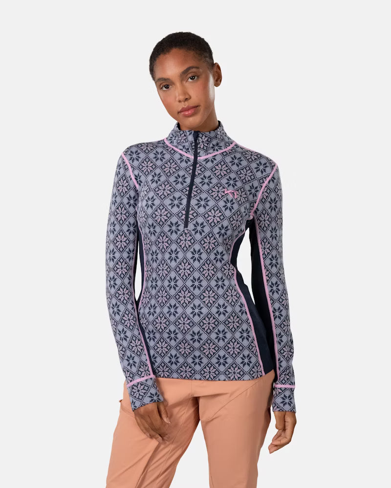 Women's Rose Half Zip Base Layer Top