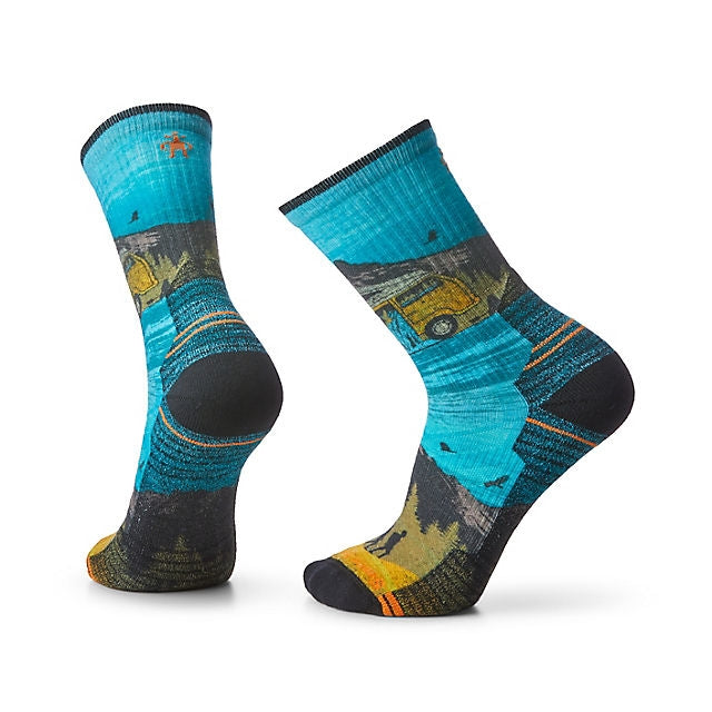 Mens Hike Great Excursion Print Crew Socks