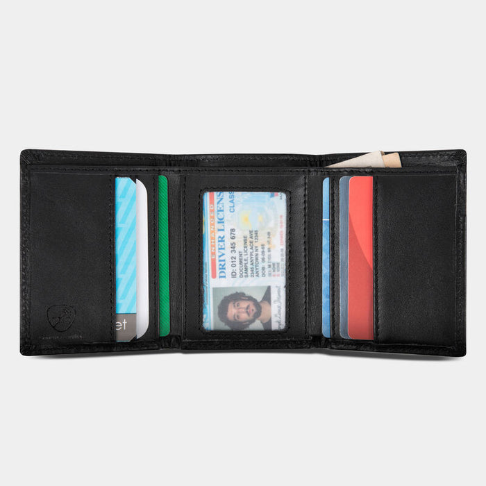 RFID Blocking Leather Trifold Wallet