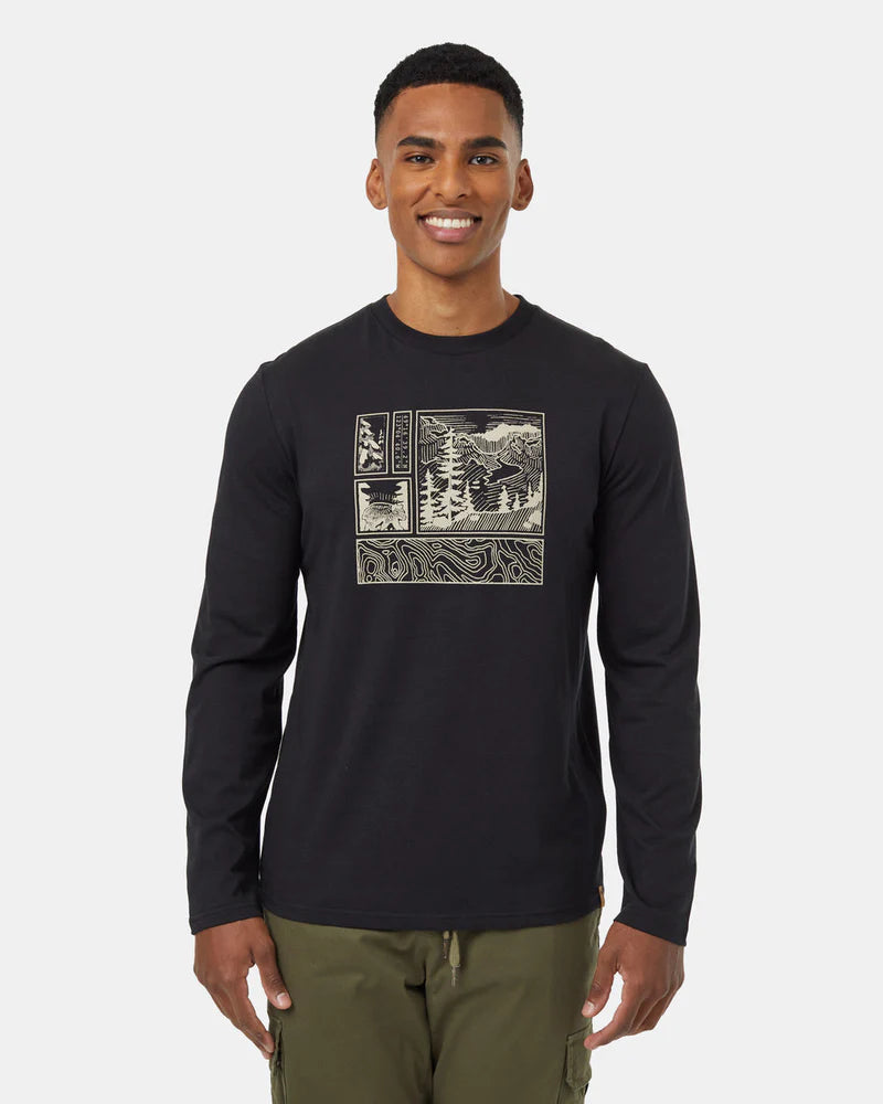 Men's Topography Stamp Longsleeve T-Shirt