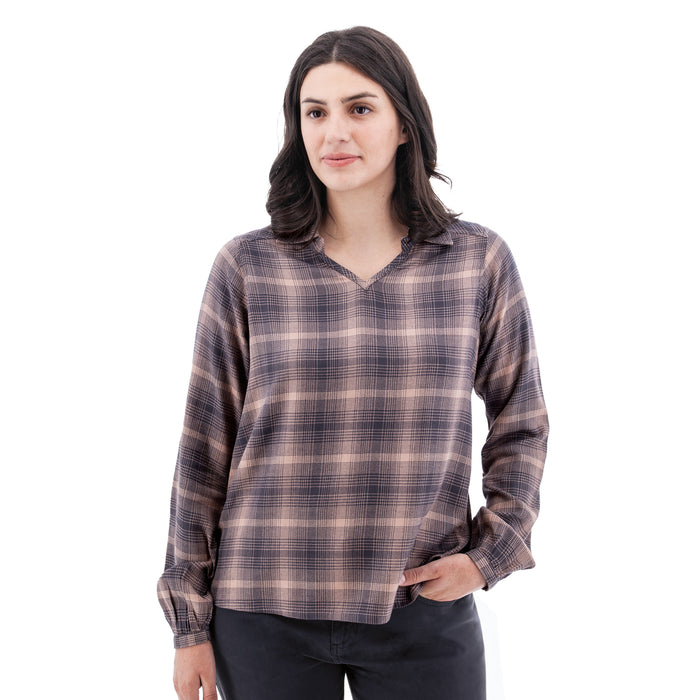 Women's  Eve Plaid Popover Long Sleeve Top