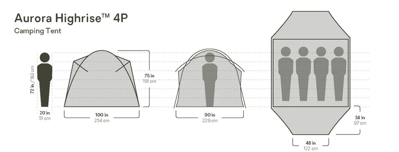 Aurora Highrise Tent - 4 Person
