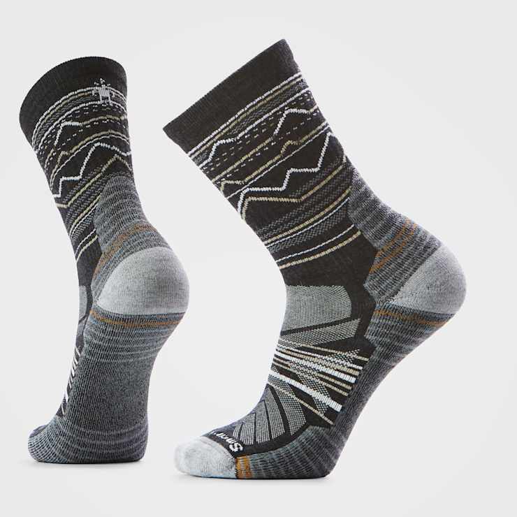 Mens Hike Mountain Range Pattern Crew Socks