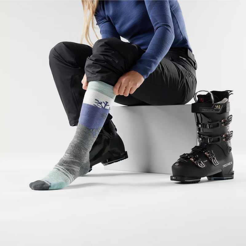 Women's Ski Snowpocalypse Pattern Over The Calf Sock
