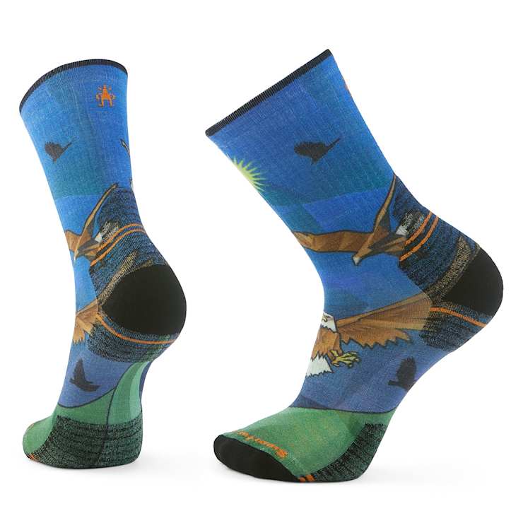 Hike Eagle Print Crew Sock Targeted Cushion