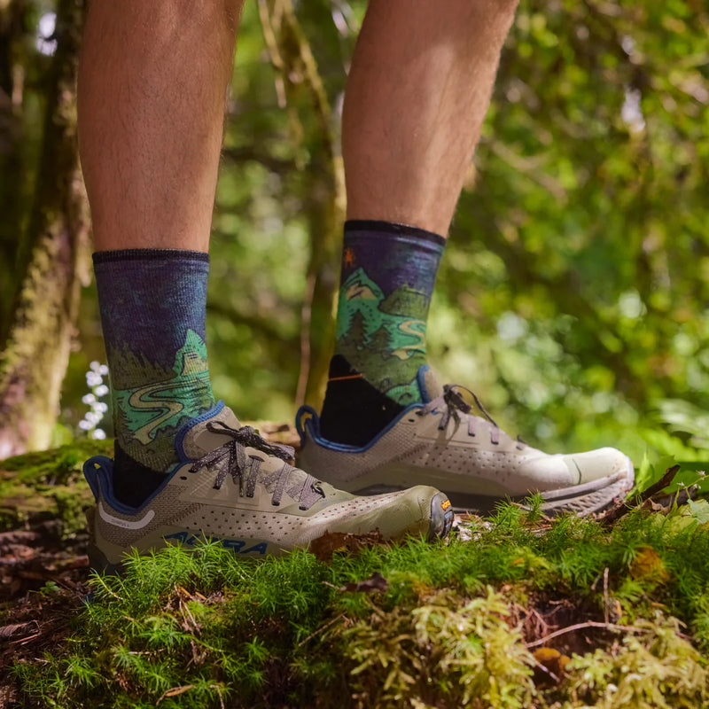 Trail Run Nature Print Crew Sock
