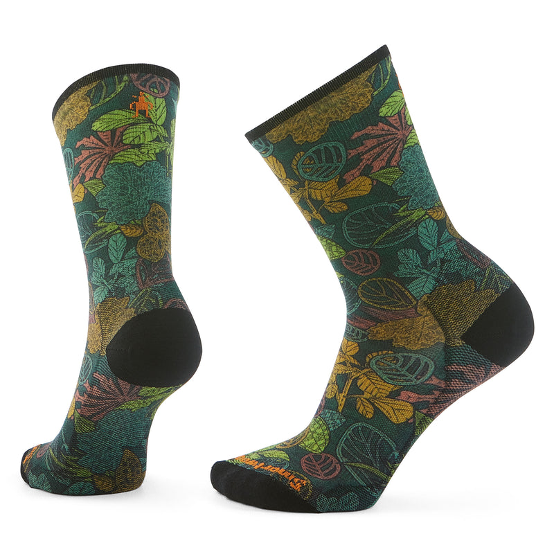 Bike Aloha Forest Print Crew Sock