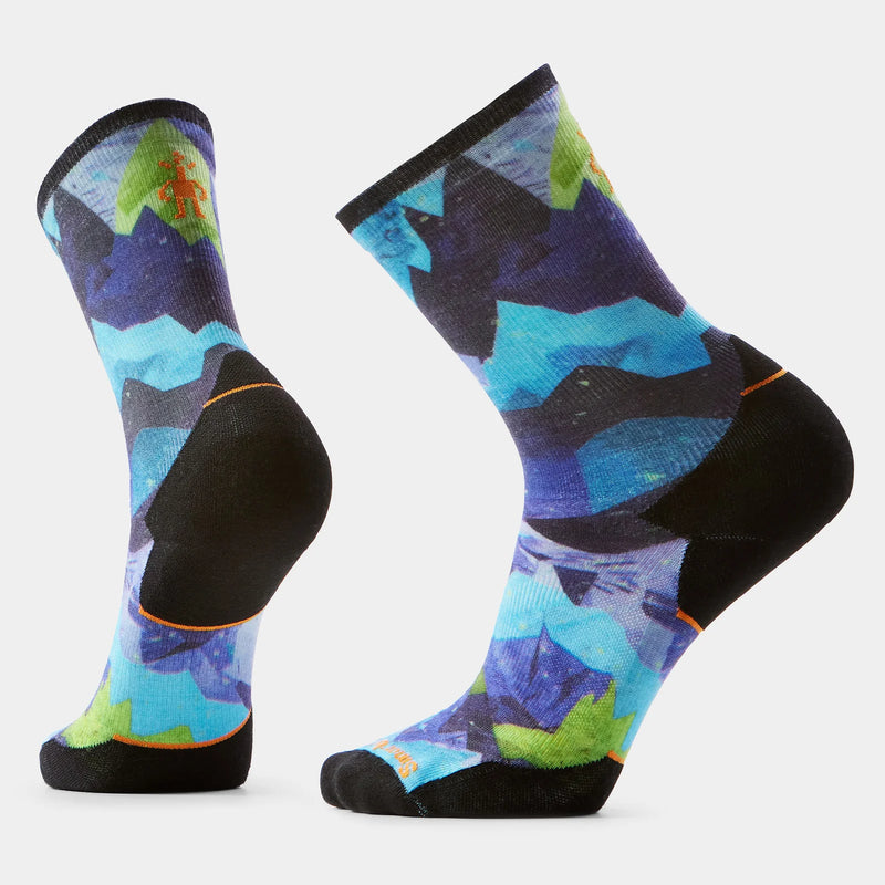 Mens Trail Run Summit Sector Print Crew Sock