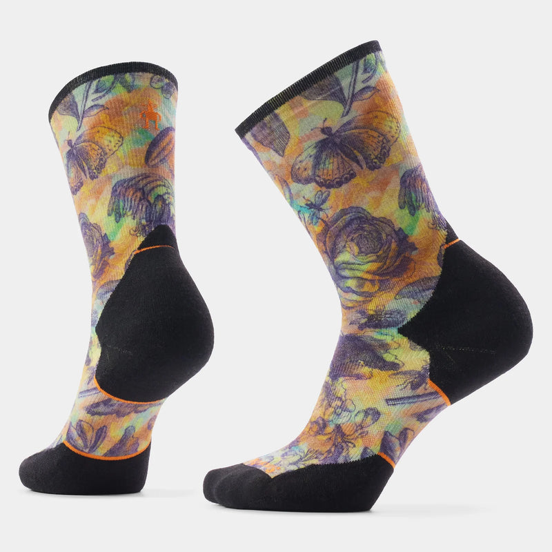 Women's Trail Run Floral Party Print Crew Sock