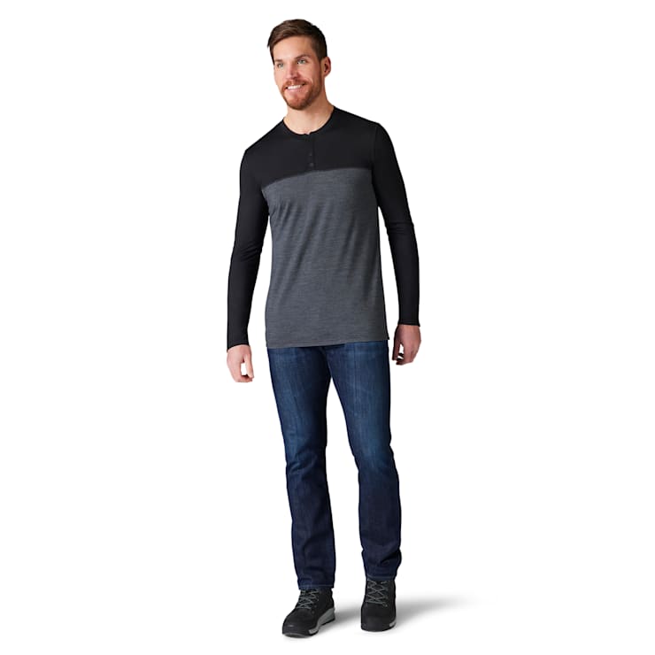 Men's Long Sleeve Colorblock Henley