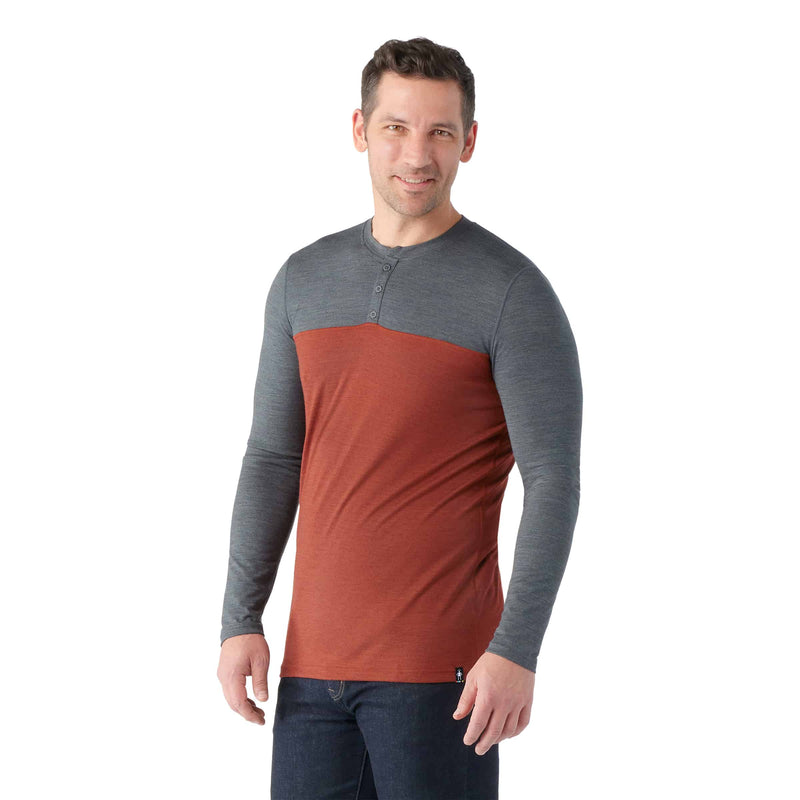 Men's Long Sleeve Colorblock Henley