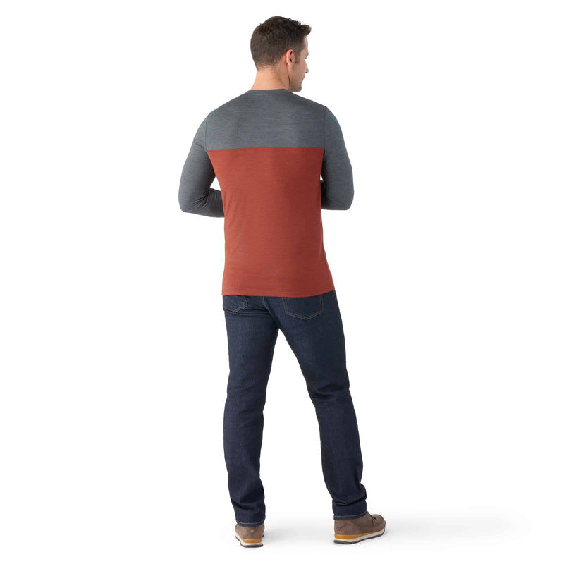 Men's Long Sleeve Colorblock Henley