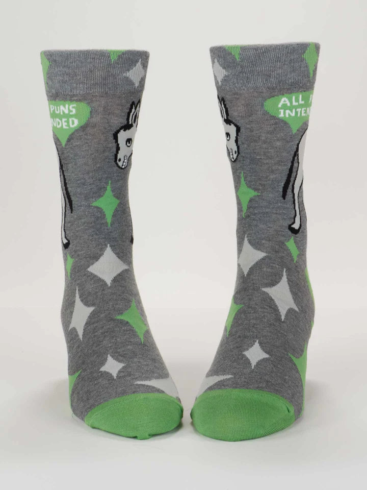 "All Puns Intended" Men's Crew Sock