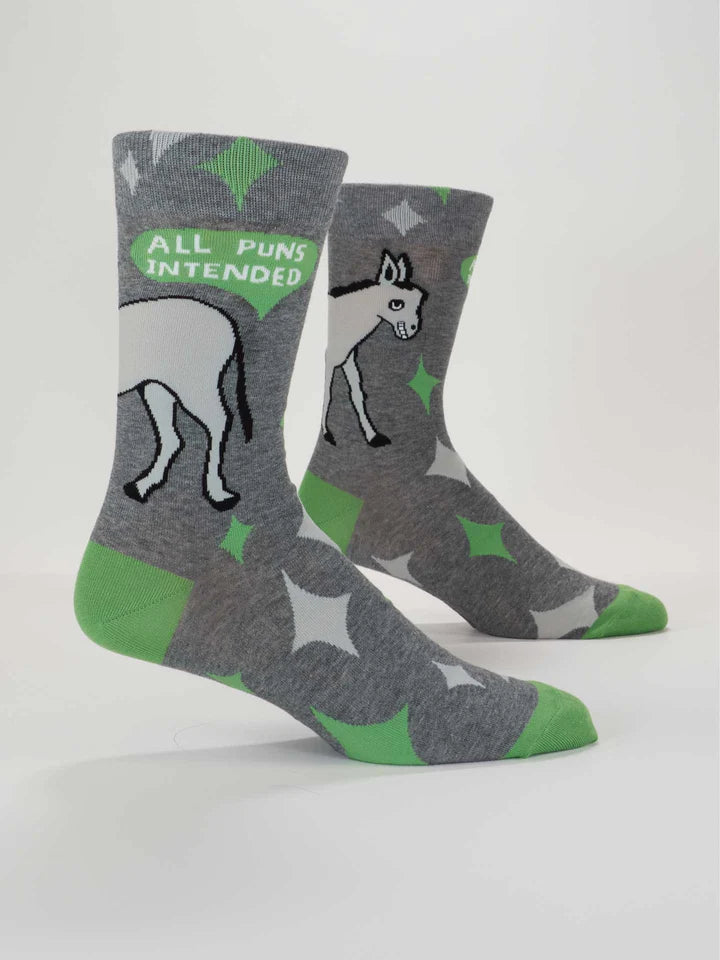 "All Puns Intended" Men's Crew Sock