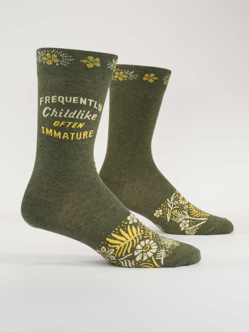 Mens "Frequently Childlike Often Immature" Crew Sock