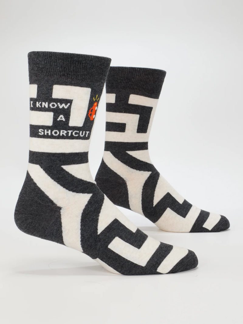 Mens "I Know A Shortcut" Crew Sock
