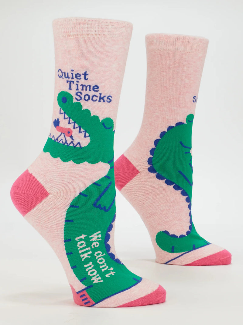 Women's "Quiet Time Socks. We Don't Talk Now." Crew Sock