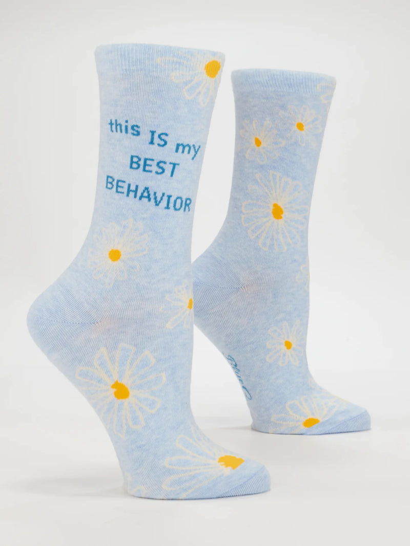 Women's "This Is My Best Behavior" Crew Sock