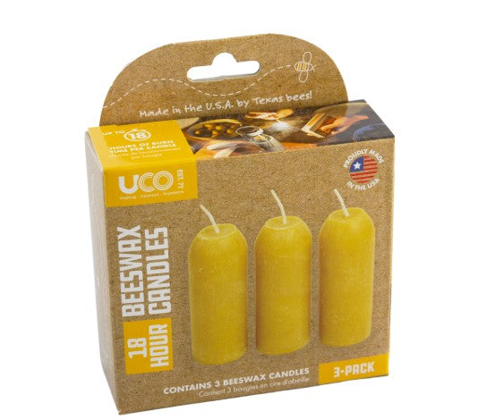 12-Hour Natural Beeswax Candles - 3 Pack