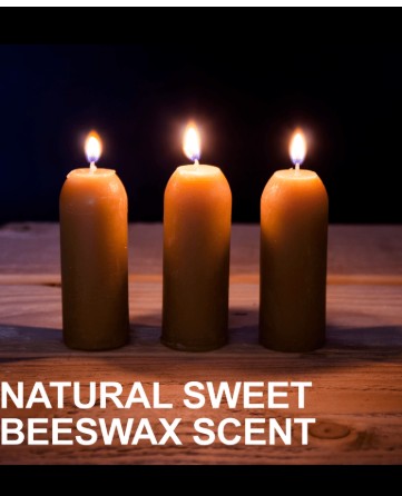 12-Hour Natural Beeswax Candles - 3 Pack