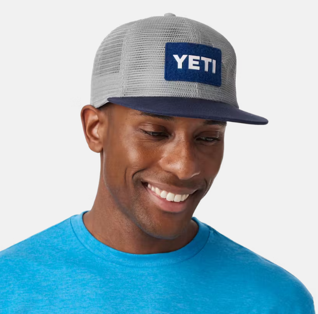 Velcro Badge Mesh Flat Brim Hat