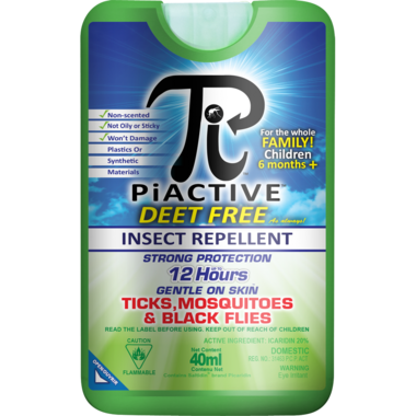 Mosquito Shield PiActive Insect Repellent Wallet Size 40ml