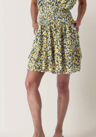 Women's Tiered Floral Crepe Skirt
