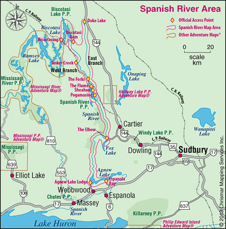 Spanish River Provincial Park & Area Map