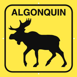 Moose Sign, Large, Algonquin, Yellow