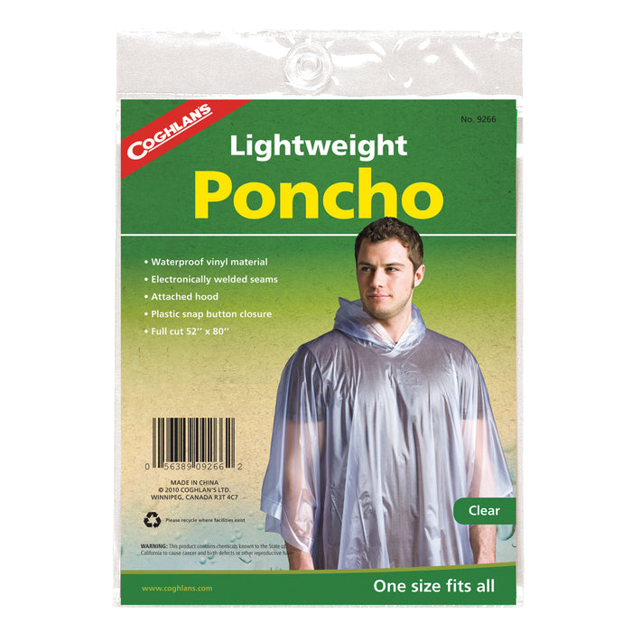 Clear Vinyl Lightweight Rain Poncho